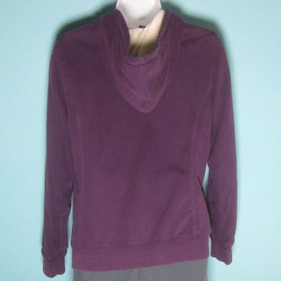 L.L.Bean Womens Size S Cotton Blend Full Zip Purple Hoodie Fleece Zip Up Jacket - Picture 5 of 12